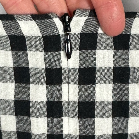 Sezane Sixteen Plaid Gingham Mini Dress Black White Size 36 French US 4‎ Button - Picture 9 of 16